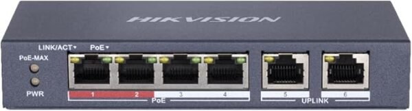 HIKVISION EVteQ 2 UTP Uplink 4 Port Fast Ethernet Unmanaged POE Switch (Eco Model Switches 10/100, DS-3E0106P-E/M)